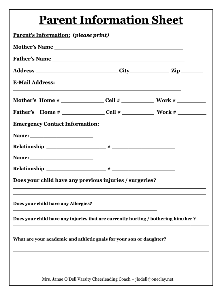 parent-contact-information-form-template