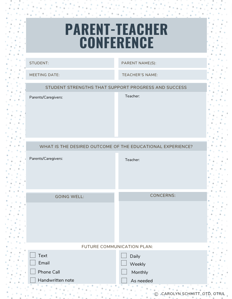 parent-teacher-conference-form-template