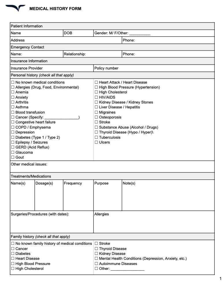 past-medical-history-form-template