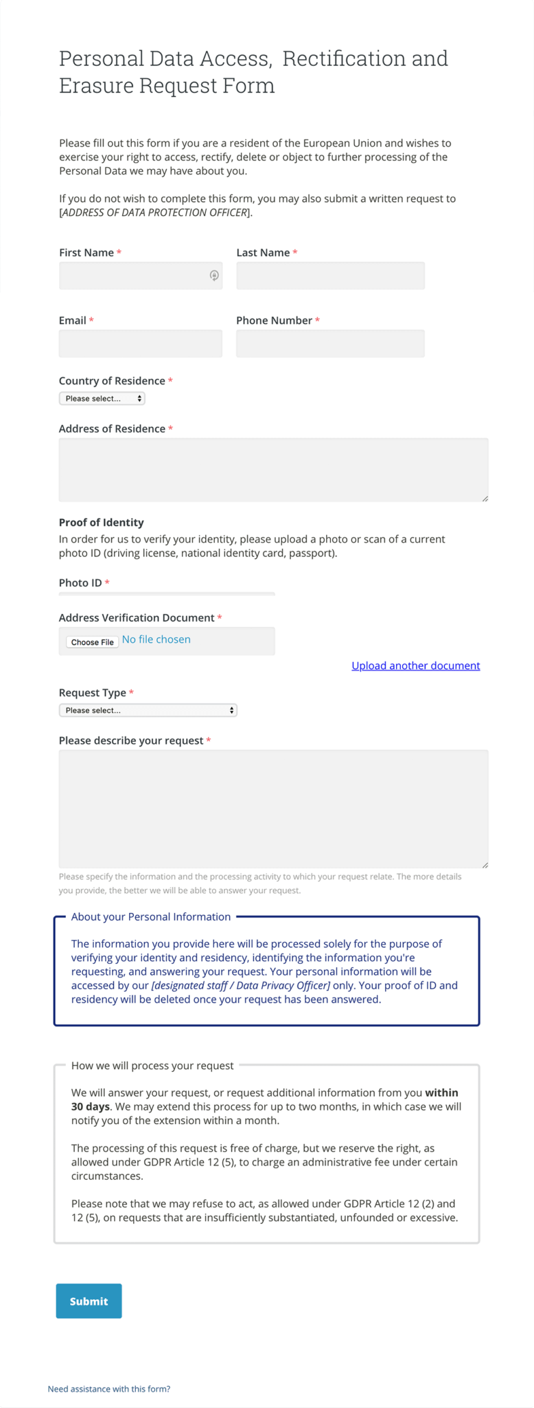 personal-data-request-form-template