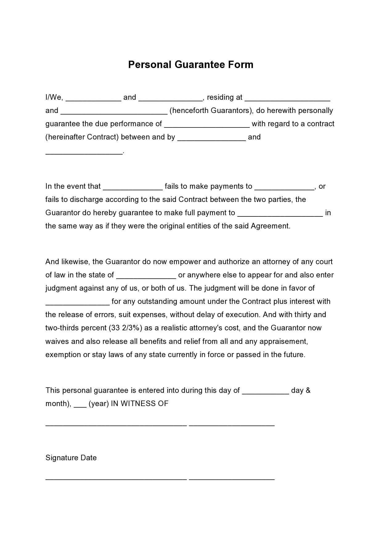 personal-repayment-guarantee-form-template