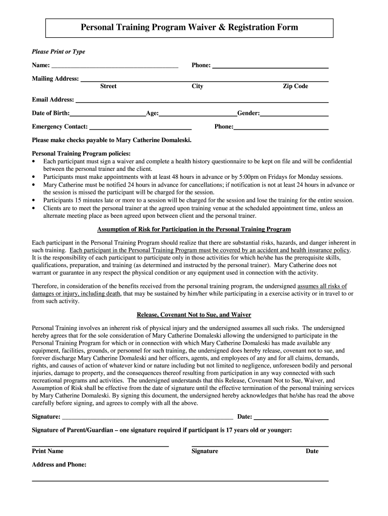 personal-trainer-job-application-form-template