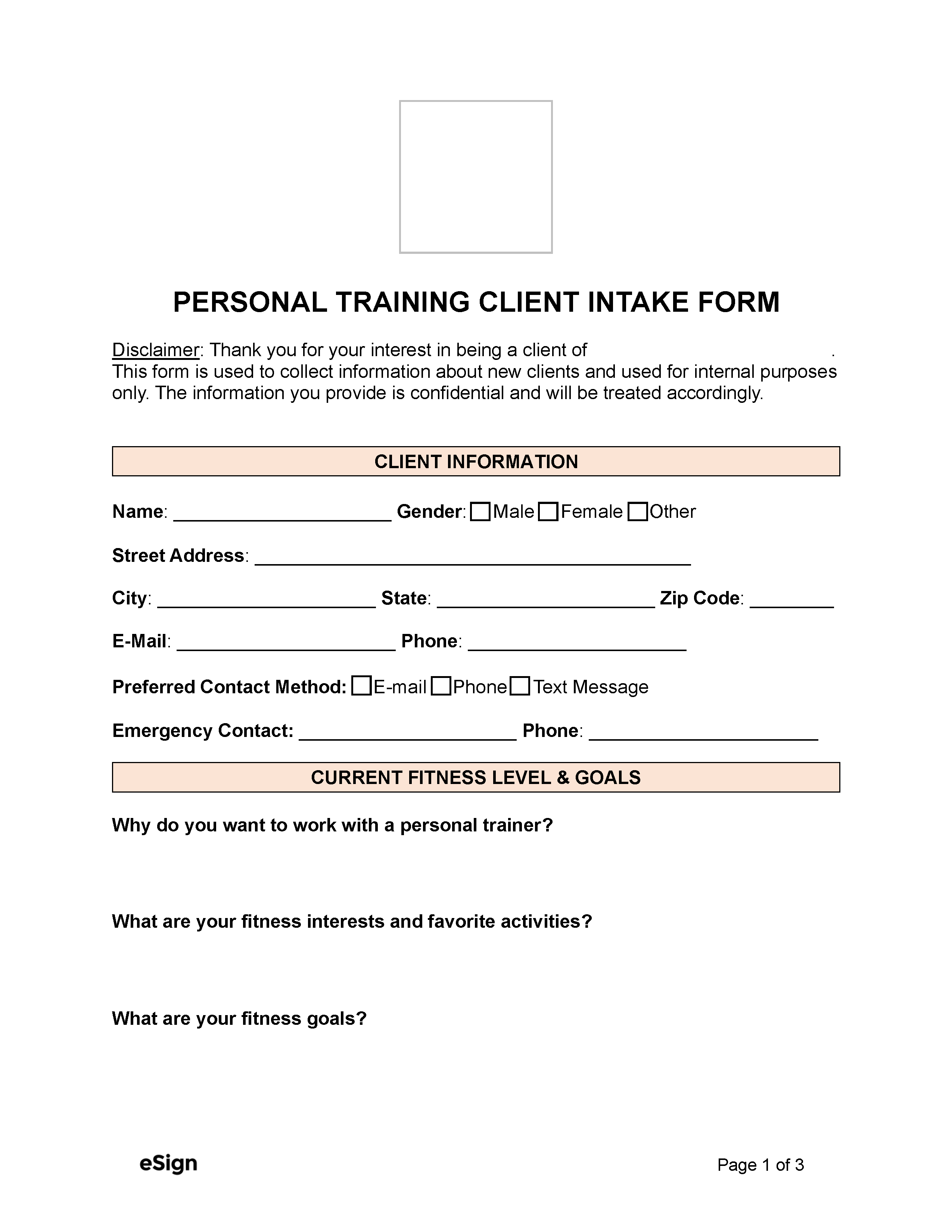 physical-fitness-client-intake-form-template