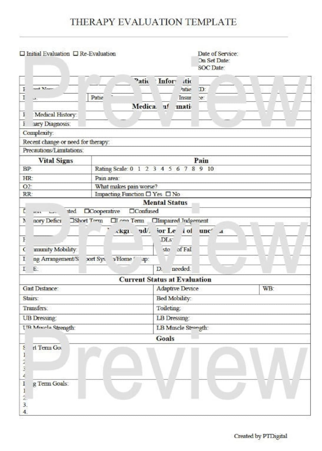 physical-therapy-evaluation-form-template