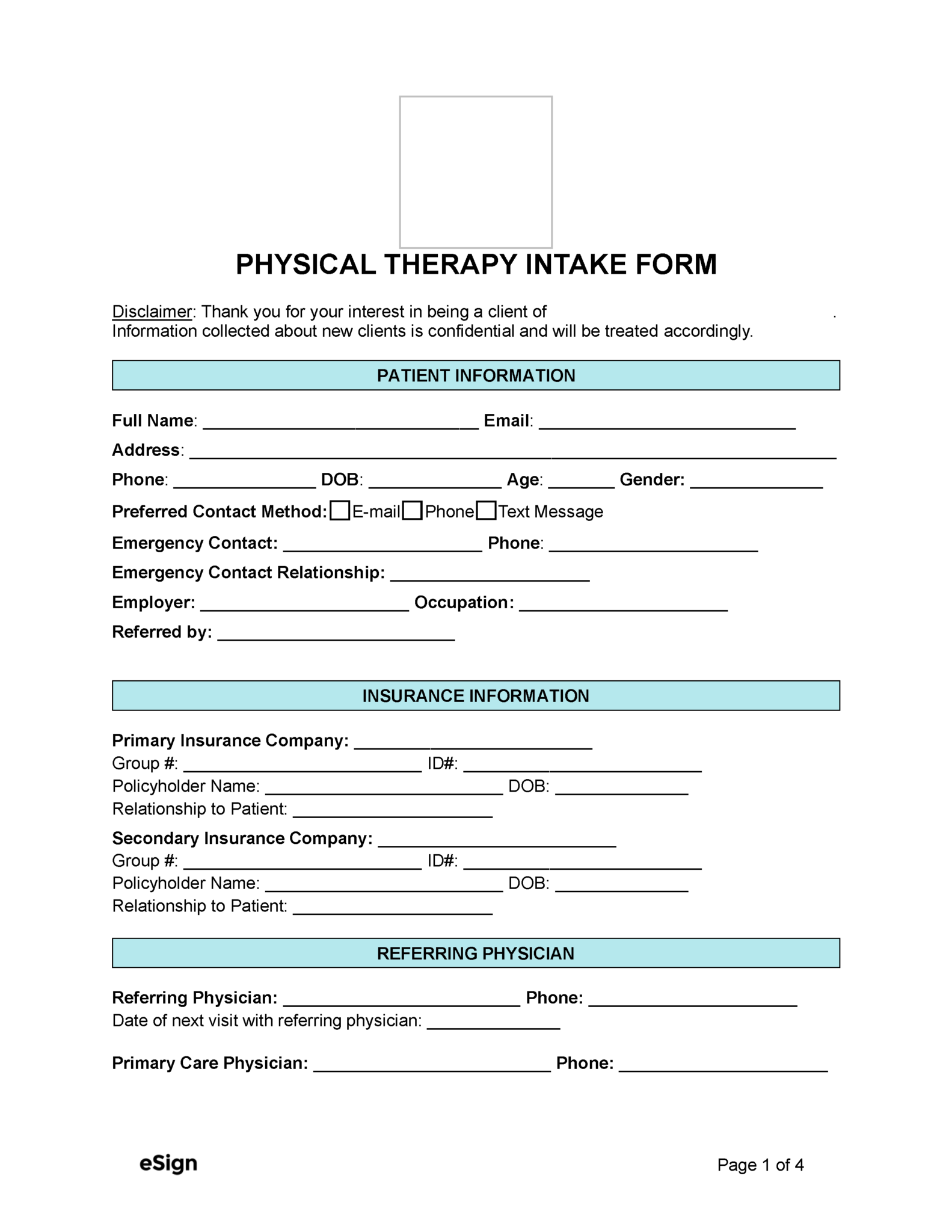 physical therapy patient update form template