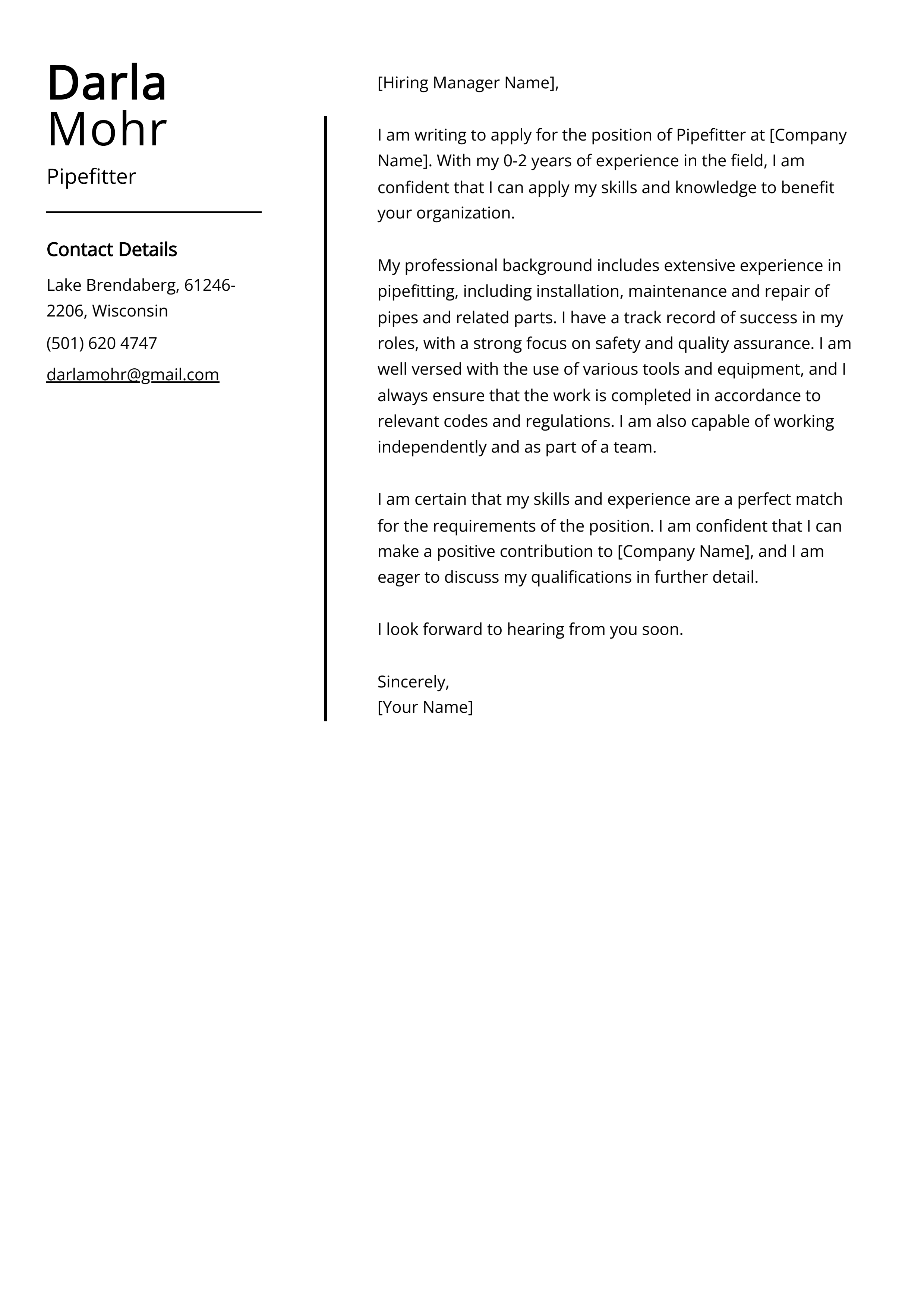 pipefitter-job-application-form-template