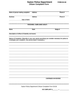 police-officer-complaint-form-template