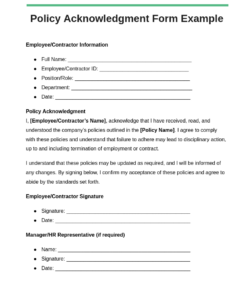 policy-employee-acknowledgement-form-template