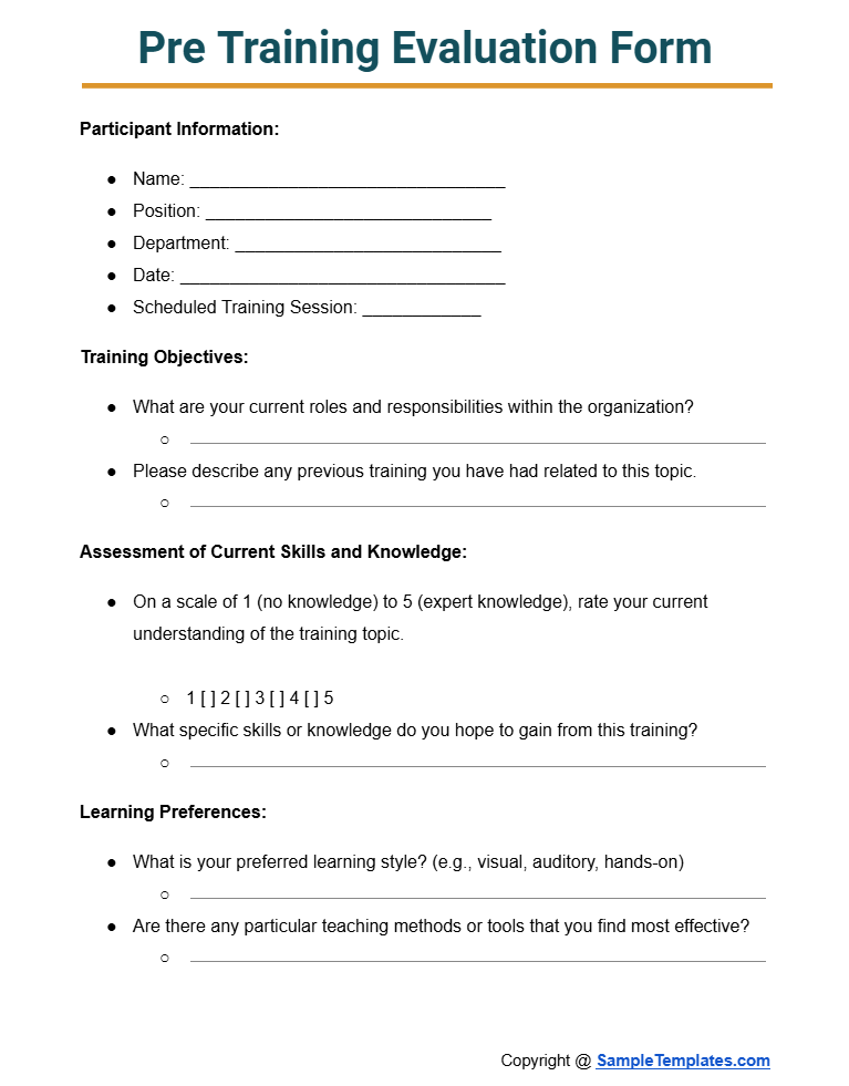 pre-training-evaluation-form-template