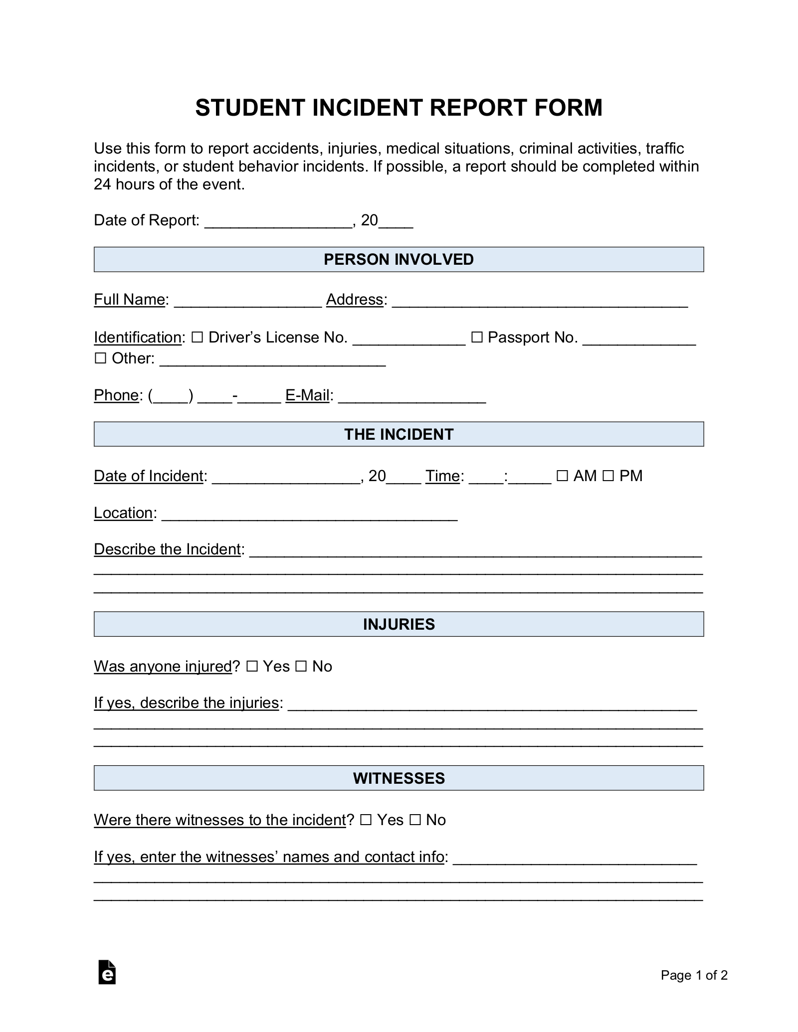 primary-school-accident-form-template