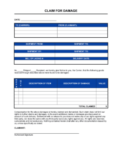 product-damage-claim-form-template