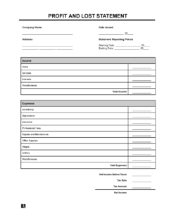 profit-and-loss-form-template
