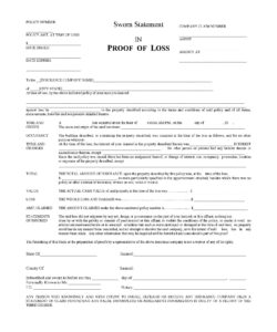 proof-of-loss-form-template