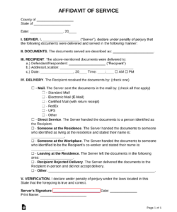 proof-of-service-form-template