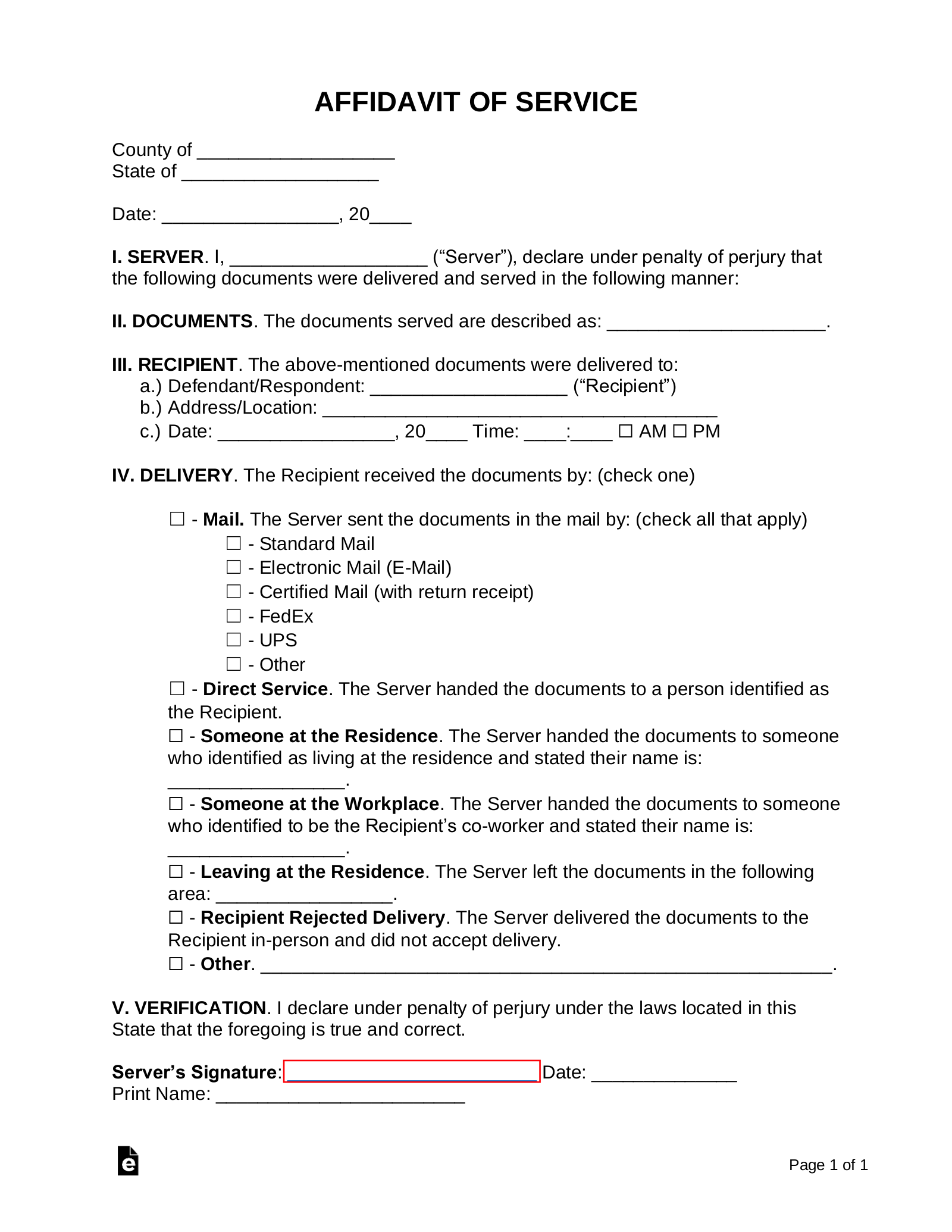 proof-of-service-form-template