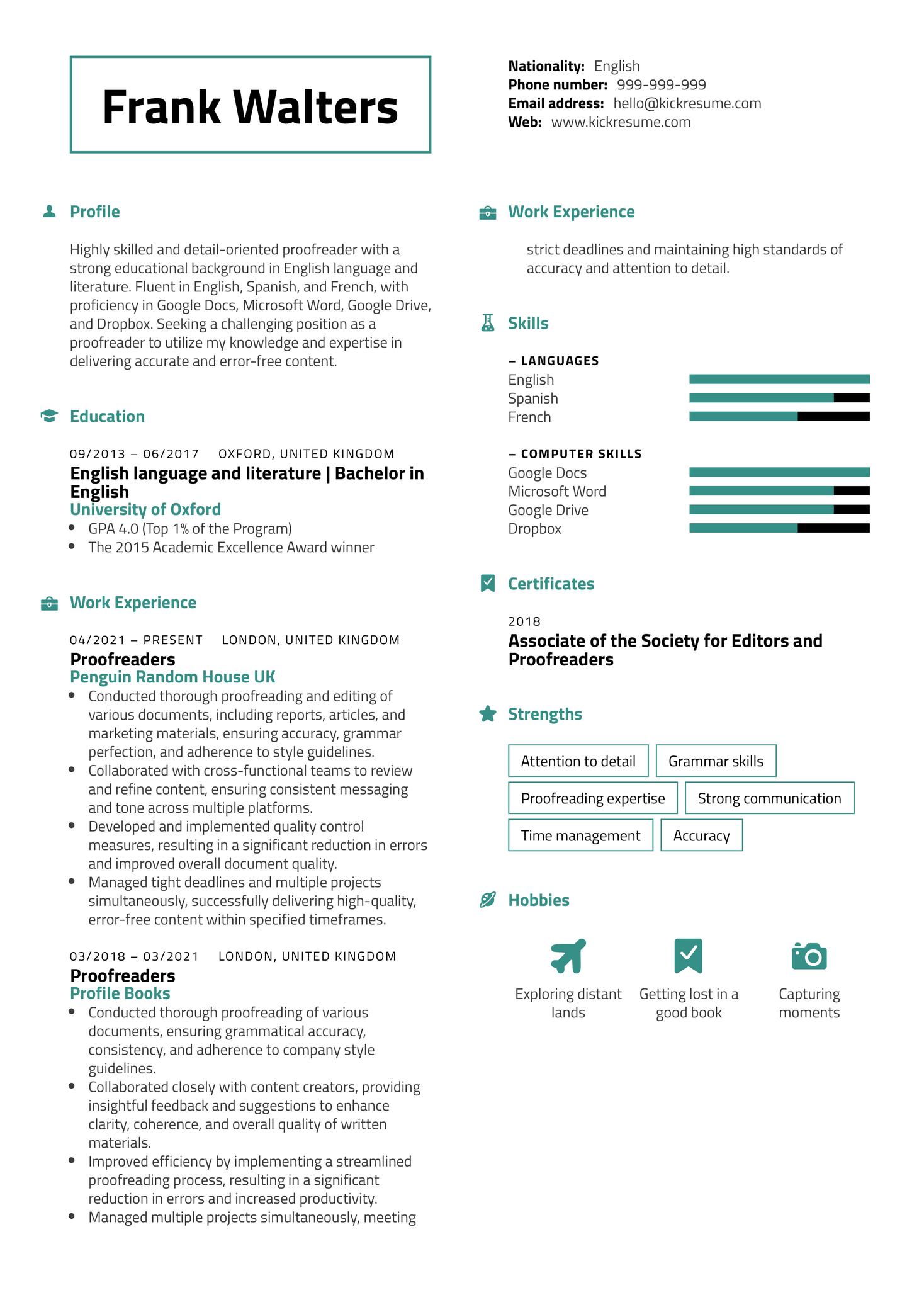 proofreader-job-application-form-template