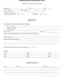 property-damage-claim-form-template