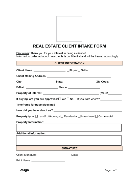 real-estate-client-intake-form-template