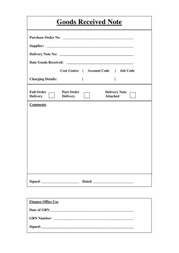 receipt-of-goods-form-template