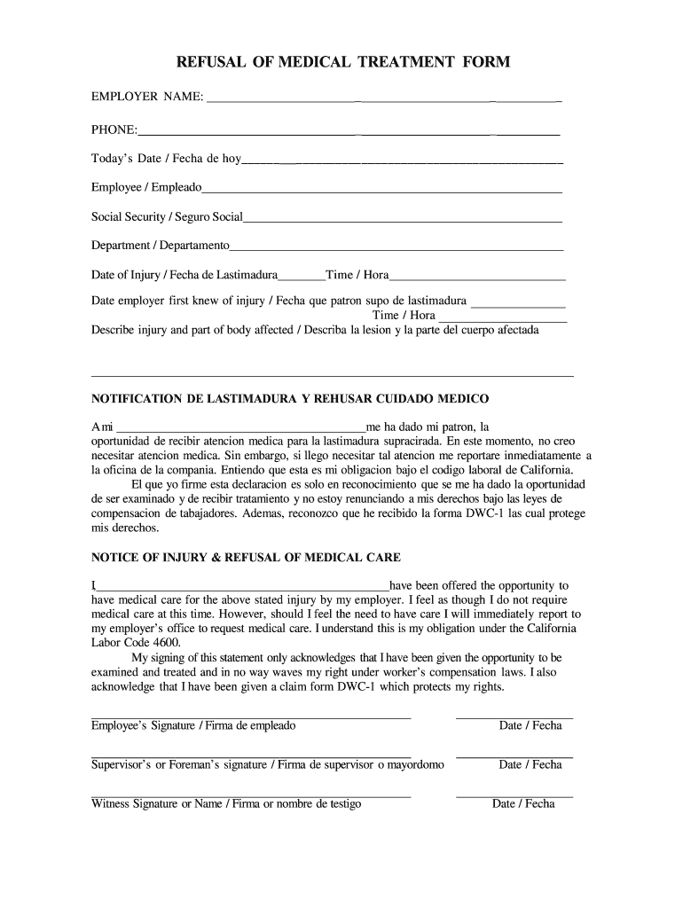 refusal-of-medical-treatment-form-template