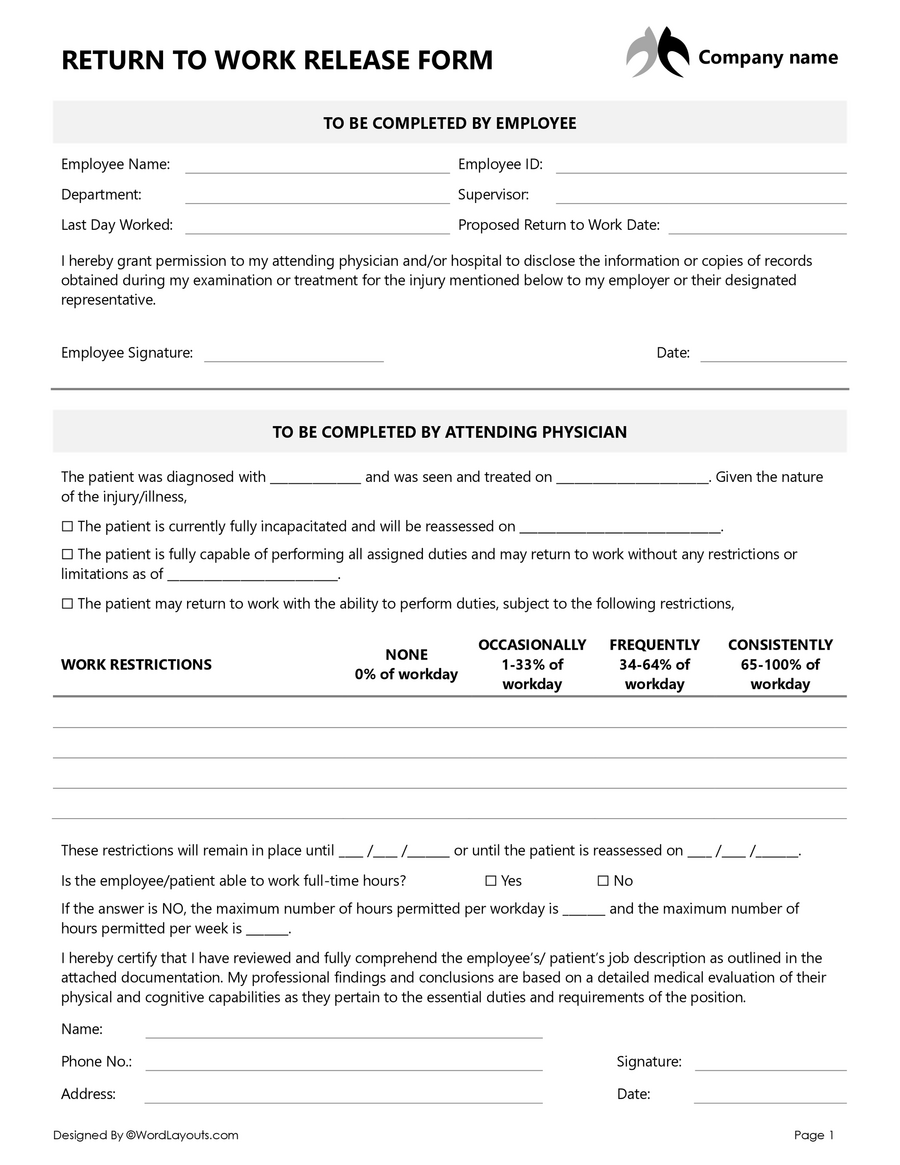 return-to-work-medical-form-template