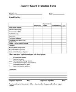 security-guard-performance-appraisal-form-template