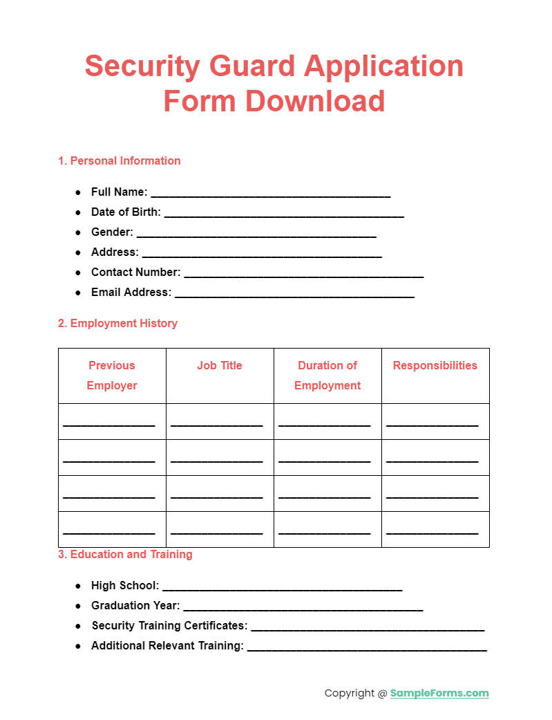 security-job-application-form-template