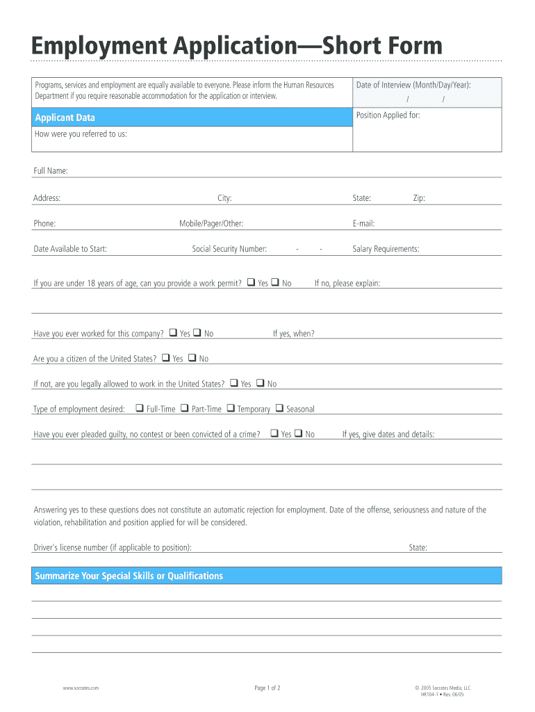 short-job-application-form-template