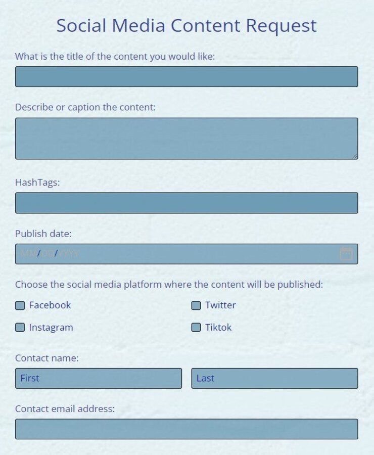 social-media-account-information-form-template