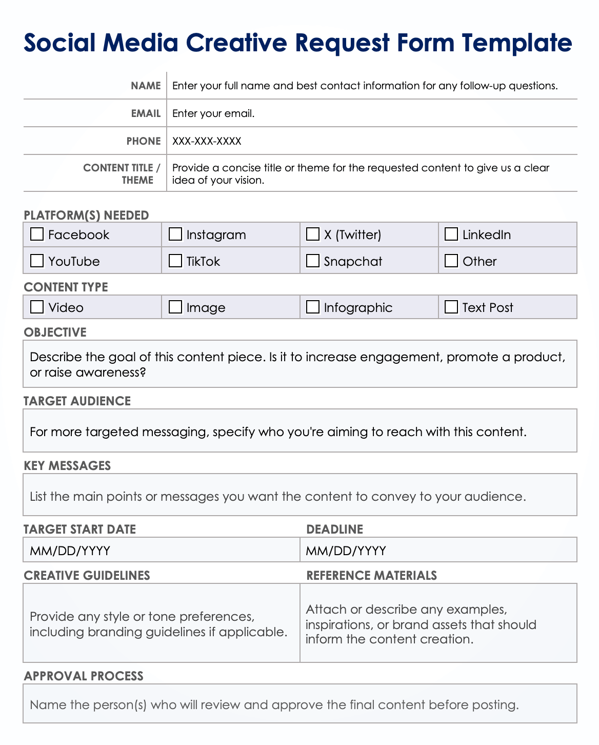 social-media-business-information-form-template