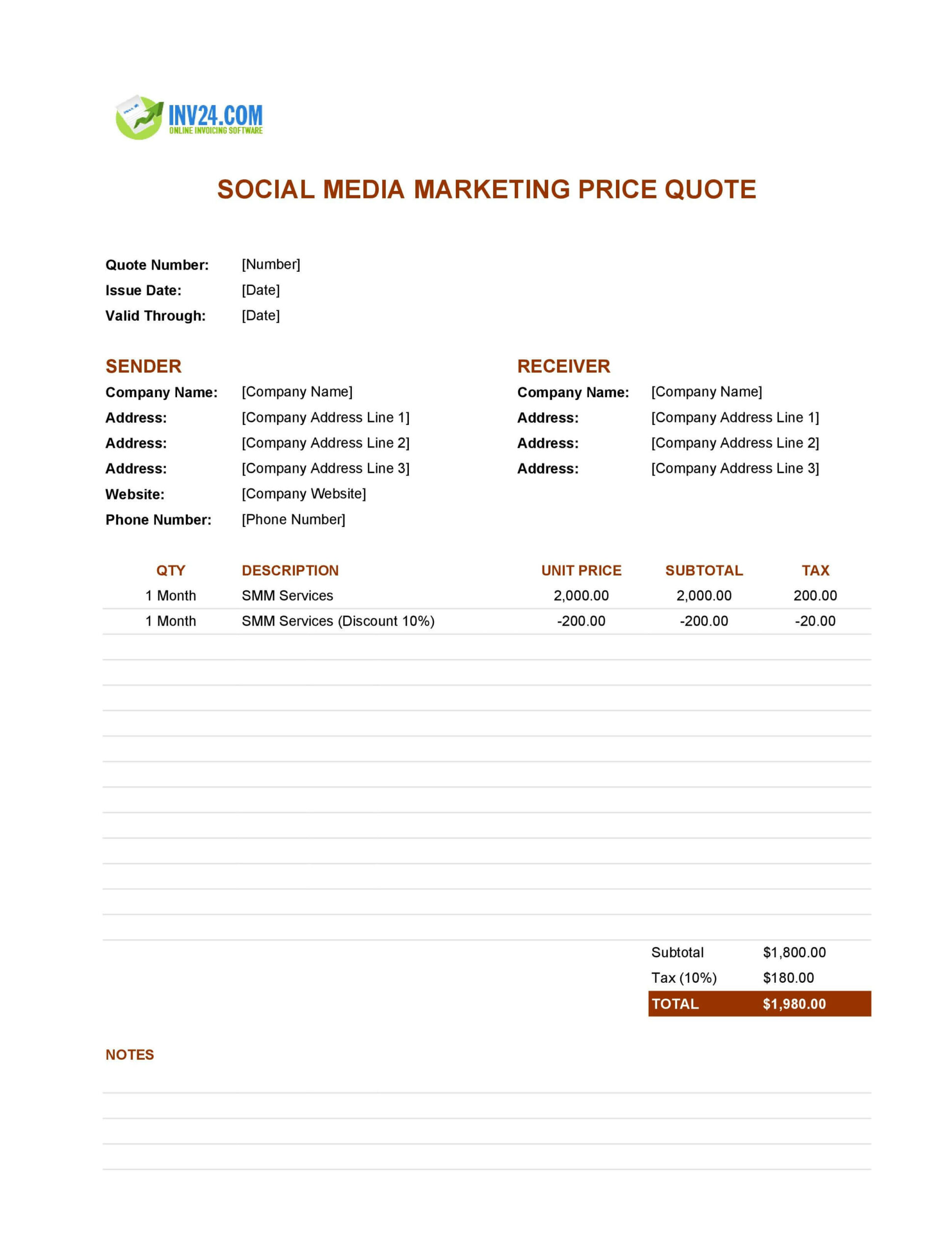 social-media-quote-form-template