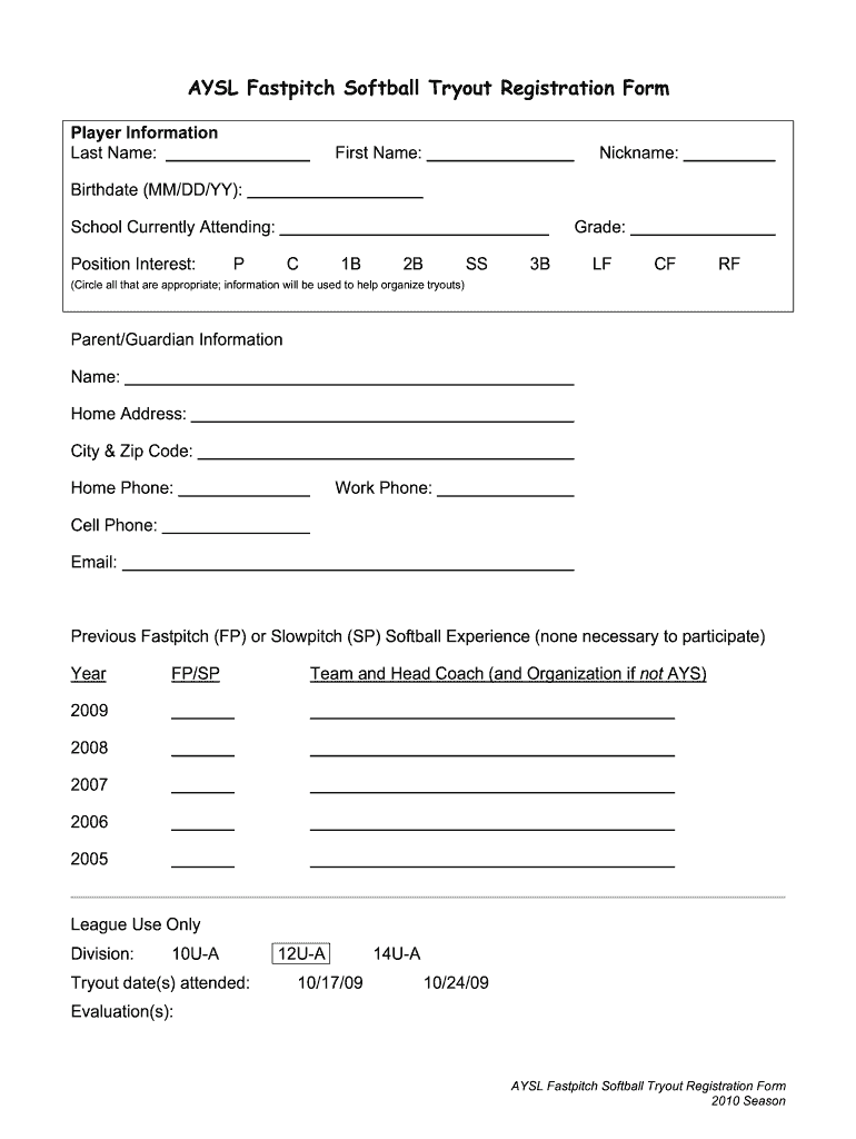 softball-tryout-registration-form-template