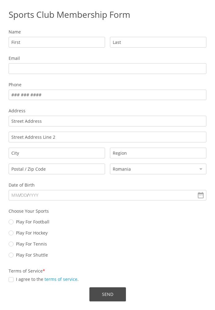 sports-club-application-form-template
