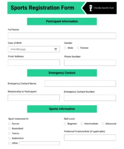 sports-team-registration-form-template