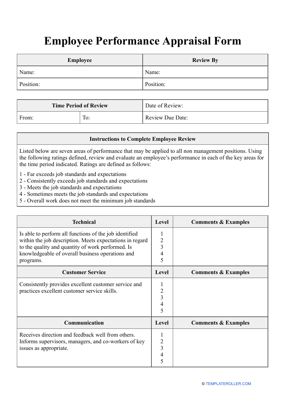 staff-performance-appraisal-form-template