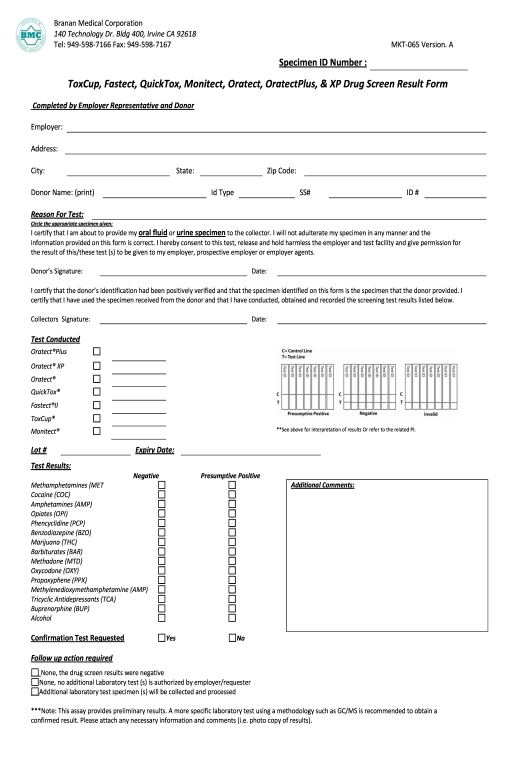 std-test-results-form-template