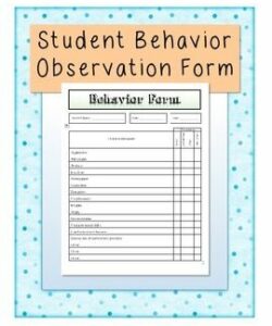 student-behavior-observation-form-template