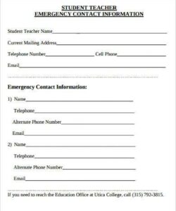 student-contact-information-form-template