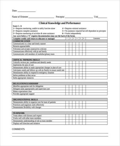 student-nurse-evaluation-form-template