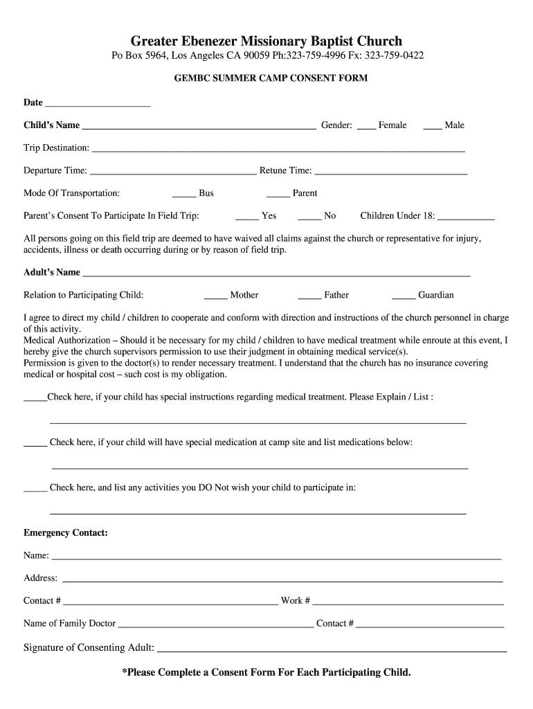 summer-camp-consent-form-template