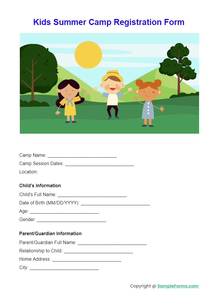 summer-day-camp-price-form-template