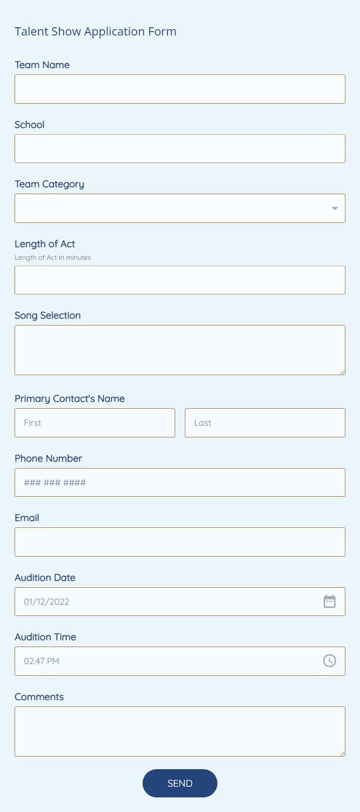 talent-show-application-form-template