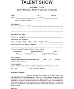 talent-show-audition-form-template