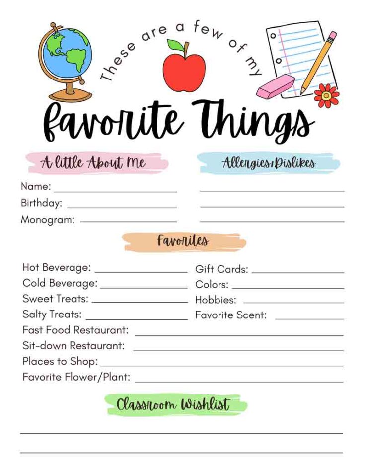 teacher-favorite-things-form-template