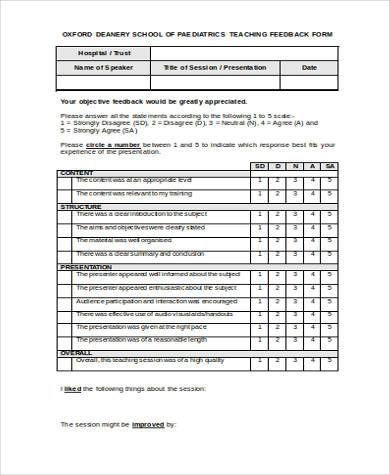 teaching-session-feedback-form-template