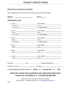 tenant-update-information-form-template