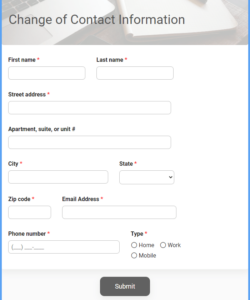 update-contact-information-form-template