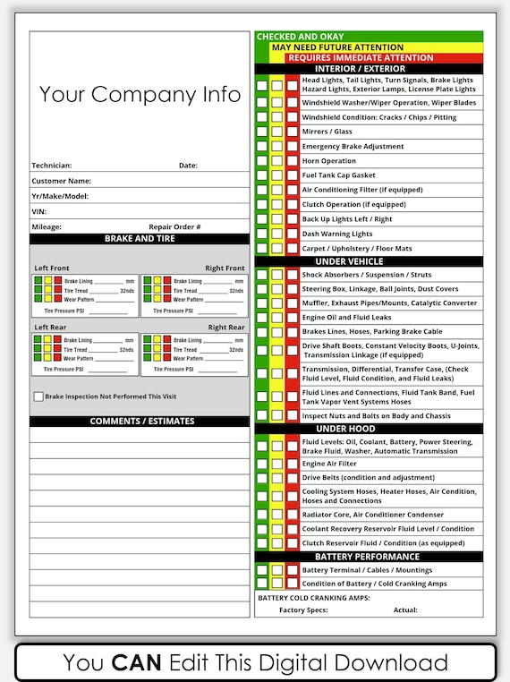 used-vehicle-inspection-form-template