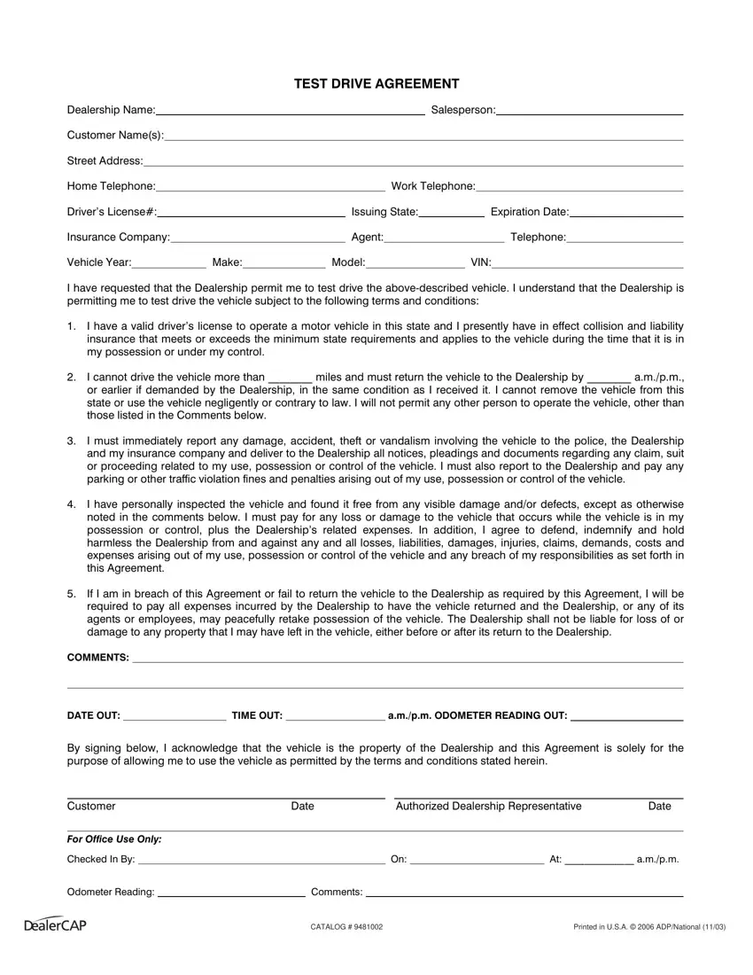 vehicle-test-drive-form-template