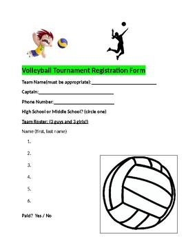 volleyball-tournament-registration-form-template